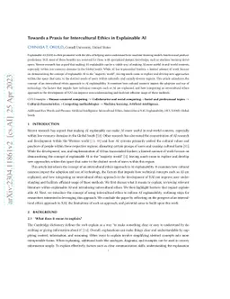 Towards a Praxis for Intercultural Ethics in Explainable AI