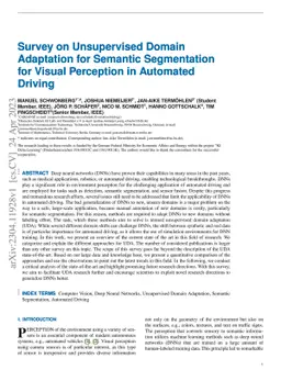Survey on Unsupervised Domain Adaptation for Semantic Segmentation for
  Visual Perception in Automated Driving