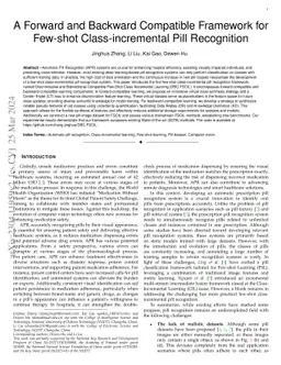 A Forward and Backward Compatible Framework for Few-shot
  Class-incremental Pill Recognition