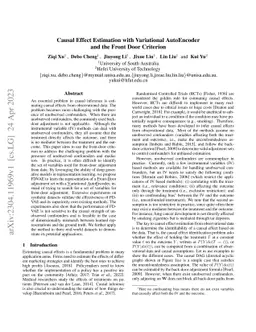 Causal Effect Estimation with Variational AutoEncoder and the Front Door
  Criterion