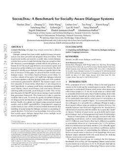 SocialDial: A Benchmark for Socially-Aware Dialogue Systems