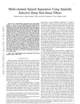 Multi-channel Speech Separation Using Spatially Selective Deep
  Non-linear Filters