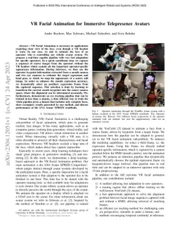 VR Facial Animation for Immersive Telepresence Avatars