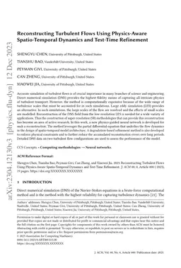 Reconstructing Turbulent Flows Using Physics-Aware Spatio-Temporal
  Dynamics and Test-Time Refinement