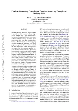 PAXQA: Generating Cross-lingual Question Answering Examples at Training
  Scale