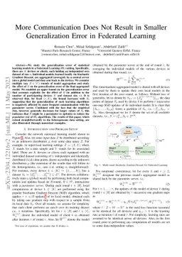More Communication Does Not Result in Smaller Generalization Error in
  Federated Learning