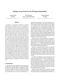 Topology-Aware Focal Loss for 3D Image Segmentation
