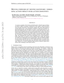 Moving Forward by Moving Backward: Embedding Action Impact over Action
  Semantics