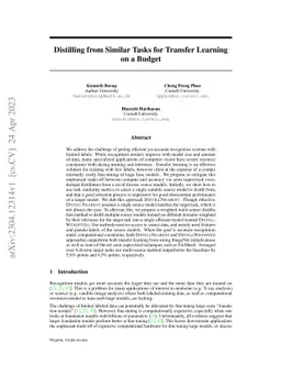 Distilling from Similar Tasks for Transfer Learning on a Budget