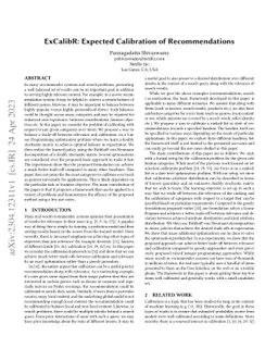 ExCalibR: Expected Calibration of Recommendations