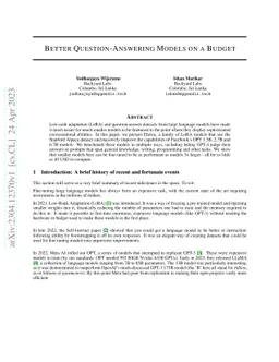 Better Question-Answering Models on a Budget