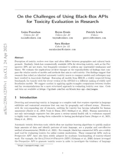On the Challenges of Using Black-Box APIs for Toxicity Evaluation in
  Research