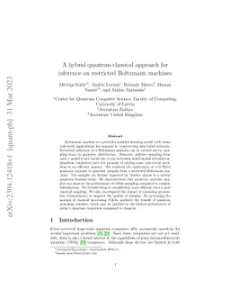 A hybrid quantum-classical approach for inference on restricted
  Boltzmann machines