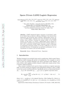 Sparse Private LASSO Logistic Regression