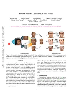 Towards Realistic Generative 3D Face Models