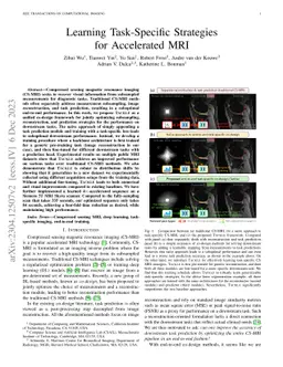 Learning Task-Specific Strategies for Accelerated MRI