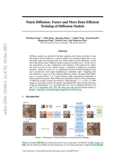 Patch Diffusion: Faster and More Data-Efficient Training of Diffusion
  Models