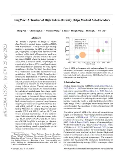 Img2Vec: A Teacher of High Token-Diversity Helps Masked AutoEncoders