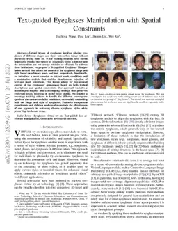 Text-guided Eyeglasses Manipulation with Spatial Constraints