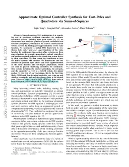 Approximate Optimal Controller Synthesis for Cart-Poles and Quadrotors
  via Sums-of-Squares