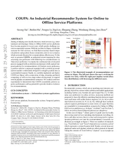 COUPA: An Industrial Recommender System for Online to Offline Service
  Platforms