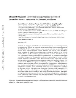 Efficient Bayesian inference using physics-informed invertible neural
  networks for inverse problems