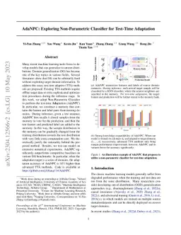 AdaNPC: Exploring Non-Parametric Classifier for Test-Time Adaptation