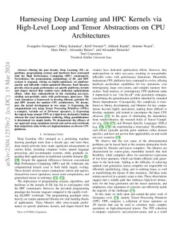 Harnessing Deep Learning and HPC Kernels via High-Level Loop and Tensor
  Abstractions on CPU Architectures