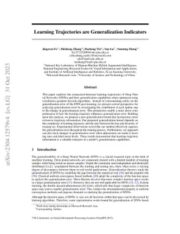 Learning Trajectories are Generalization Indicators