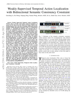 Weakly-Supervised Temporal Action Localization with Bidirectional
  Semantic Consistency Constraint