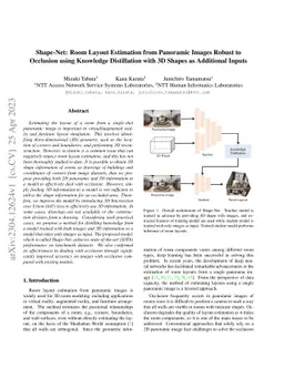 Shape-Net: Room Layout Estimation from Panoramic Images Robust to
  Occlusion using Knowledge Distillation with 3D Shapes as Additional Inputs