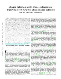 Change detection needs change information: improving deep 3D point cloud
  change detection