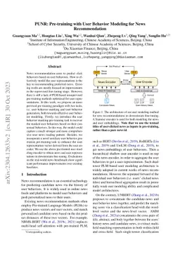 PUNR: Pre-training with User Behavior Modeling for News Recommendation