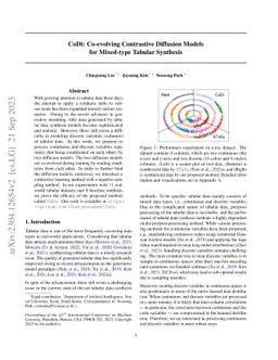 CoDi: Co-evolving Contrastive Diffusion Models for Mixed-type Tabular
  Synthesis