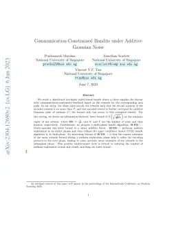 Communication-Constrained Bandits under Additive Gaussian Noise