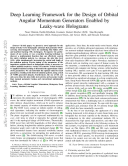 Deep Learning Framework for the Design of Orbital Angular Momentum
  Generators Enabled by Leaky-wave Holograms