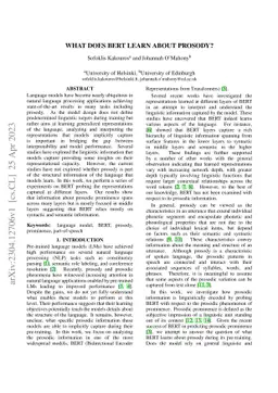 What does BERT learn about prosody?