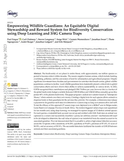 Empowering Wildlife Guardians: An Equitable Digital Stewardship and
  Reward System for Biodiversity Conservation using Deep Learning and 3/4G
  Camera Traps
