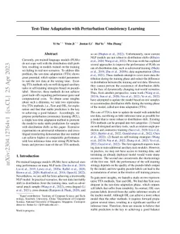 Test-Time Adaptation with Perturbation Consistency Learning