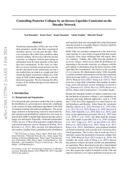 Controlling Posterior Collapse by an Inverse Lipschitz Constraint on the
  Decoder Network