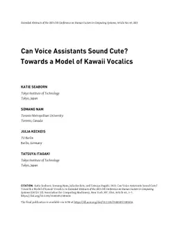 Can Voice Assistants Sound Cute? Towards a Model of Kawaii Vocalics