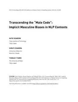 Transcending the "Male Code": Implicit Masculine Biases in NLP Contexts
