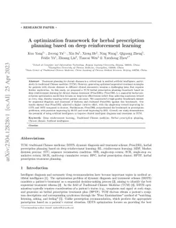 A optimization framework for herbal prescription planning based on deep
  reinforcement learning