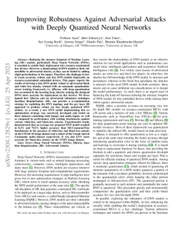 Improving Robustness Against Adversarial Attacks with Deeply Quantized
  Neural Networks