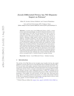 (Local) Differential Privacy has NO Disparate Impact on Fairness