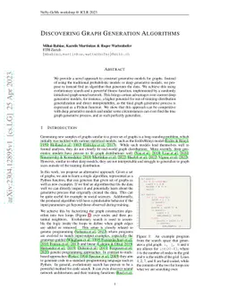 Discovering Graph Generation Algorithms