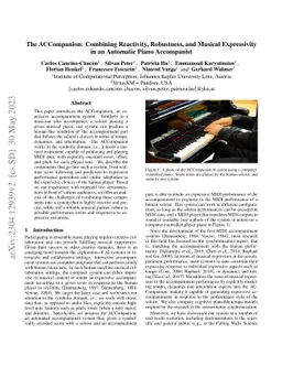 The ACCompanion: Combining Reactivity, Robustness, and Musical
  Expressivity in an Automatic Piano Accompanist