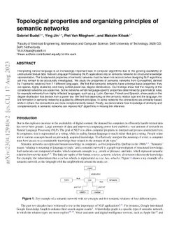 Topological properties and organizing principles of semantic networks