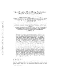 Quantifying the Effect of Image Similarity on Diabetic Foot Ulcer
  Classification