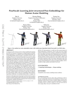 PoseVocab: Learning Joint-structured Pose Embeddings for Human Avatar
  Modeling